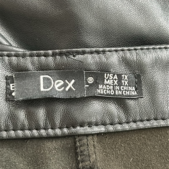 DEX Faux Leather High Waisted Straight Leg Cropped Black Pants Sz 1X - Picture 11 of 17